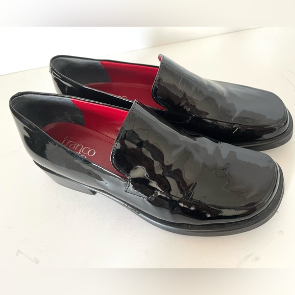 Franco Sarto Black Patent Leather Women Bocca Square Toe Loafer Slip On Size 7 - Picture 6 of 13